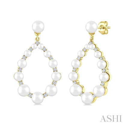 Pearl Drop Diamond Fashion Earrings