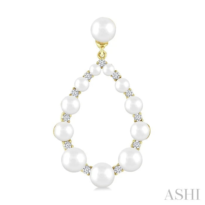 Pearl Drop Diamond Fashion Earrings