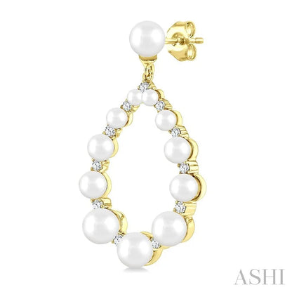 Pearl Drop Diamond Fashion Earrings