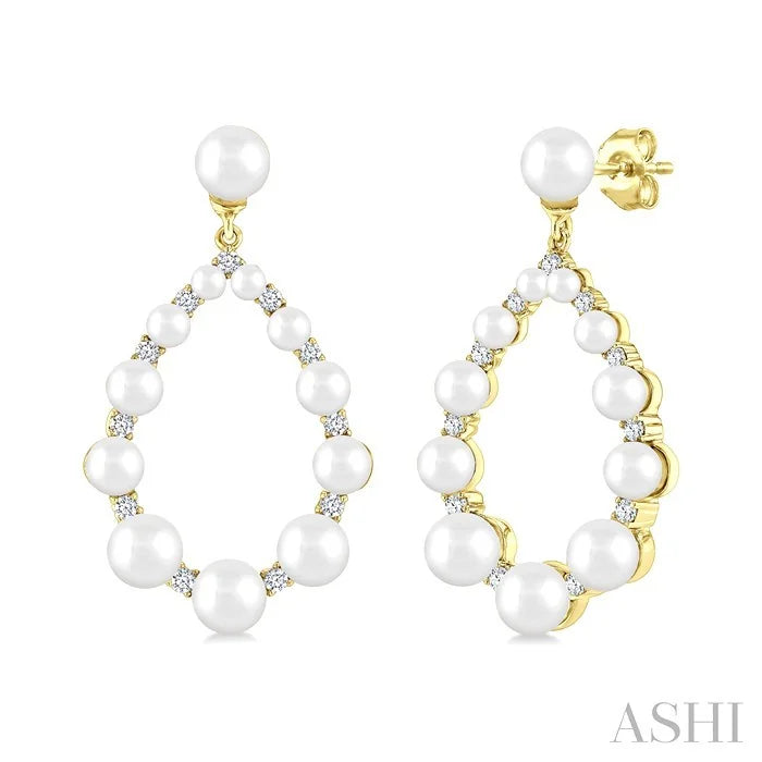 Pearl Drop Diamond Fashion Earrings