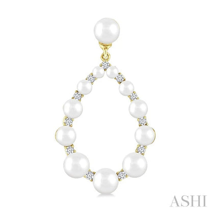 Pearl Drop Diamond Fashion Earrings