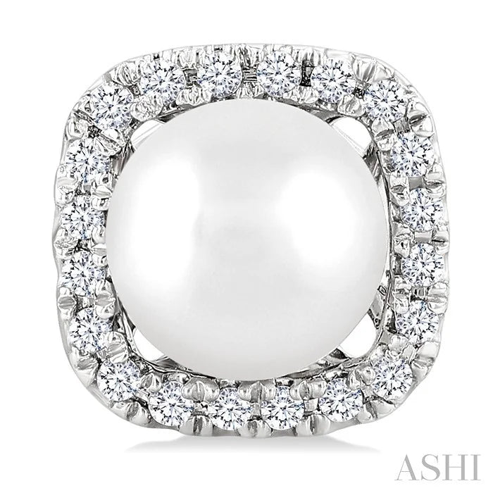 Pearl & Petite Halo Diamond Fashion Earrings