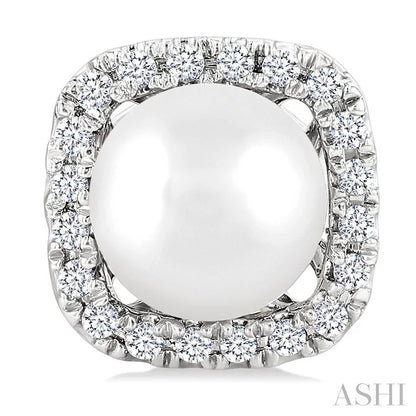 Pearl & Petite Halo Diamond Fashion Earrings