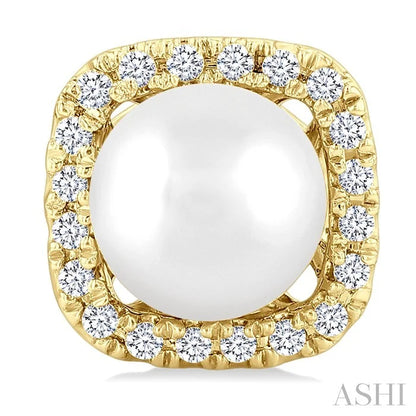 Pearl & Petite Halo Diamond Fashion Earrings