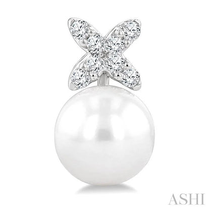Pearl & Diamond Floral Fashion Earrings