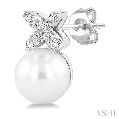 Pearl & Diamond Floral Fashion Earrings