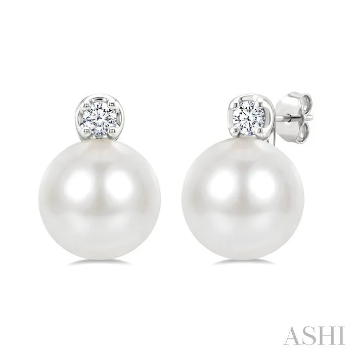 Pearl & Petite Diamond Fashion Earrings
