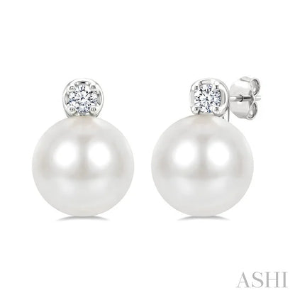 Pearl & Petite Diamond Fashion Earrings