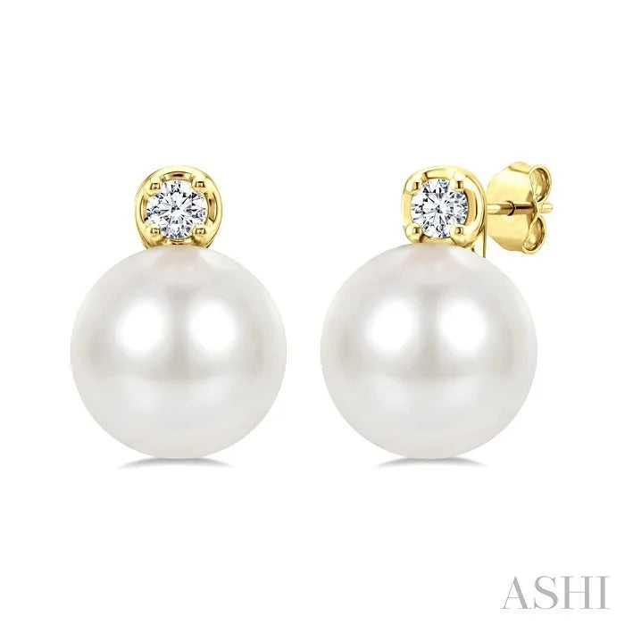 Pearl & Petite Diamond Fashion Earrings