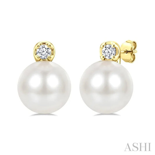 Pearl & Petite Diamond Fashion Earrings