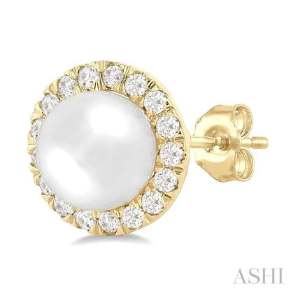 Pearl & Halo Diamond Earrings