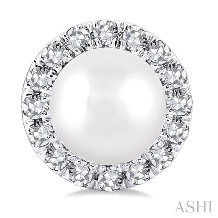 Pearl & Halo Diamond Earrings
