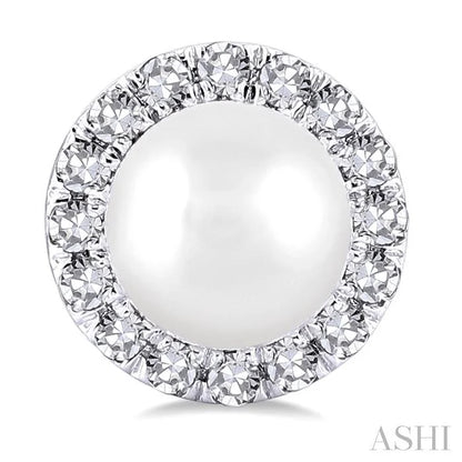 Pearl & Halo Diamond Earrings