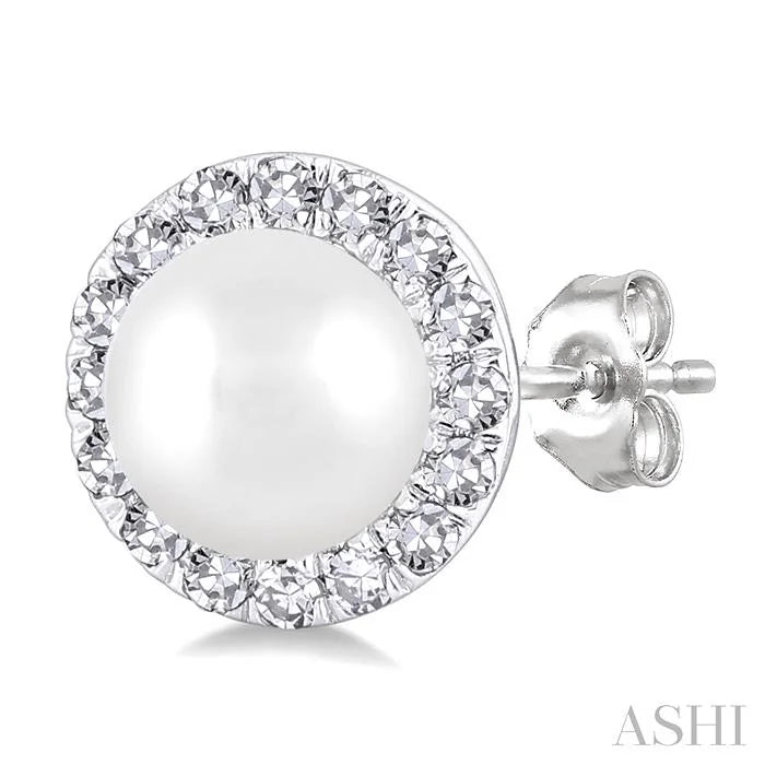 Pearl & Halo Diamond Earrings