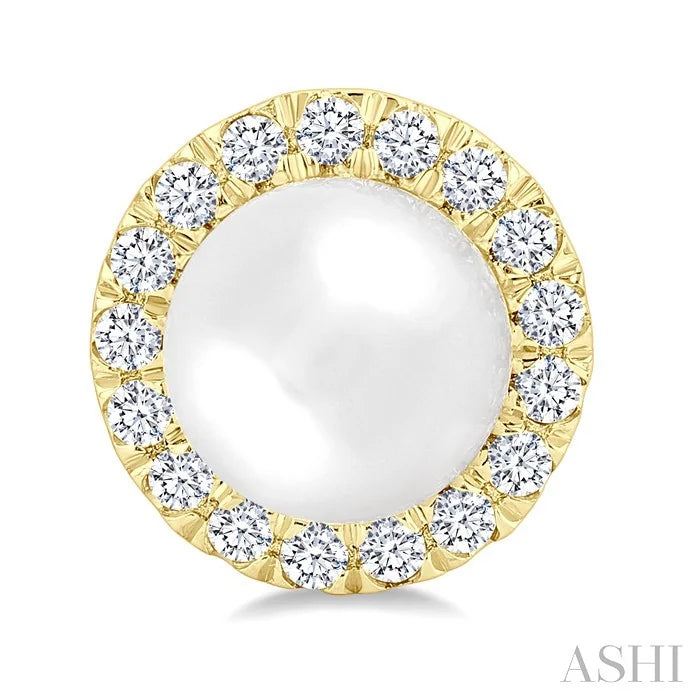 Pearl & Halo Diamond Earrings