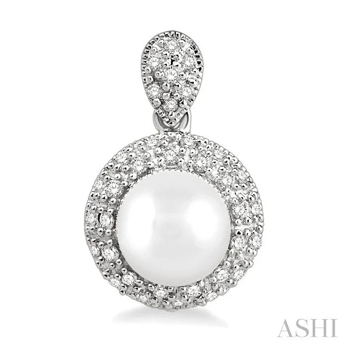 Pearl & Halo Diamond Earrings