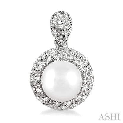 Pearl & Halo Diamond Earrings