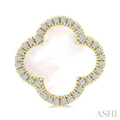 Clover Mother Of Pearl & Halo Diamond Earrings