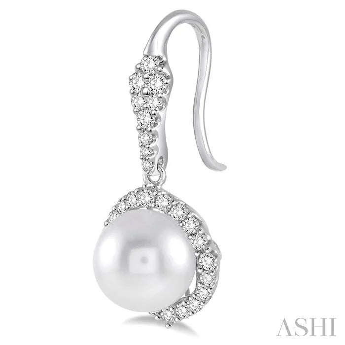 Pearl & Halo Diamond Earrings