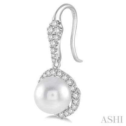 Pearl & Halo Diamond Earrings