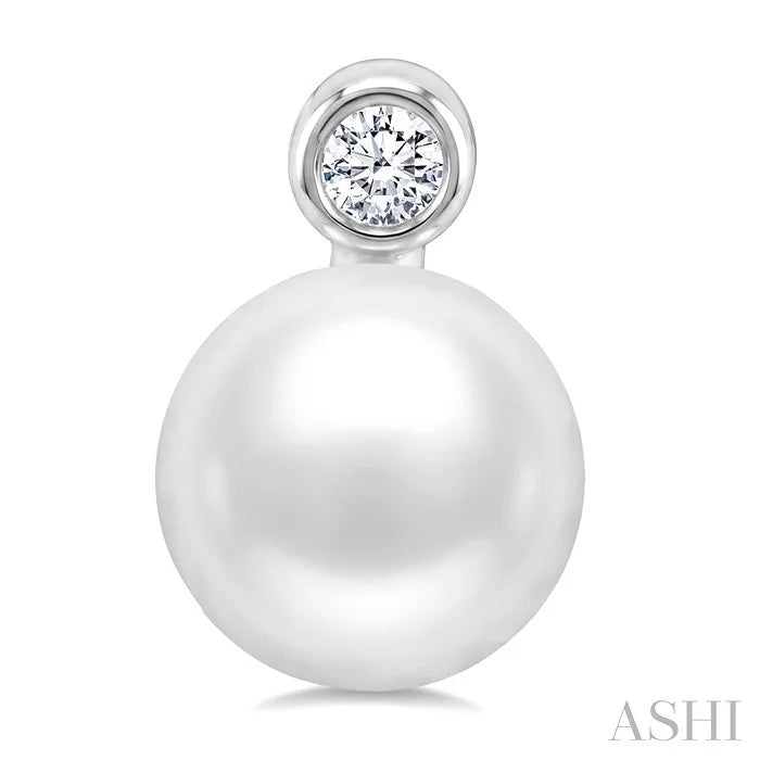 Pearl & Diamond Stud Earrings