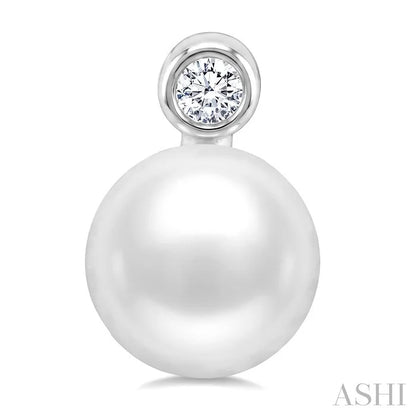 Pearl & Diamond Stud Earrings