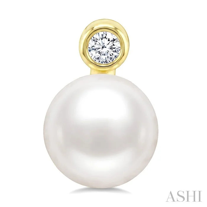 Pearl & Diamond Stud Earrings