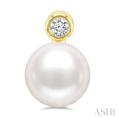 Pearl & Diamond Stud Earrings