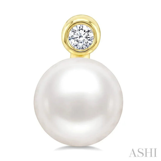Pearl & Diamond Stud Earrings