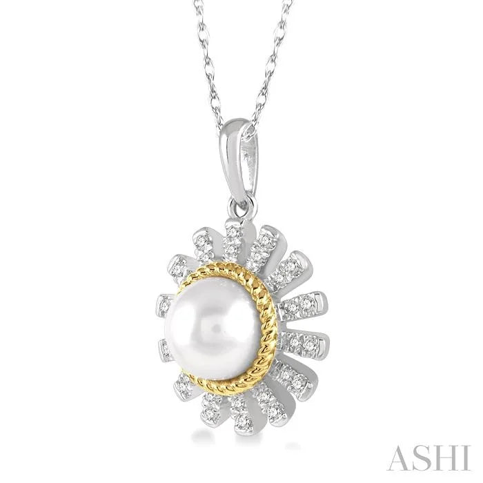 Sunflower Pearl & Diamond Fashion Pendant