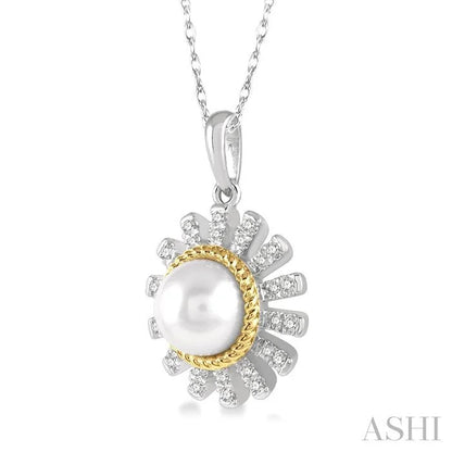 Sunflower Pearl & Diamond Fashion Pendant