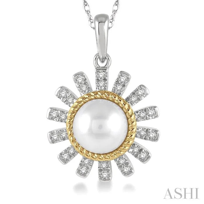 Sunflower Pearl & Diamond Fashion Pendant