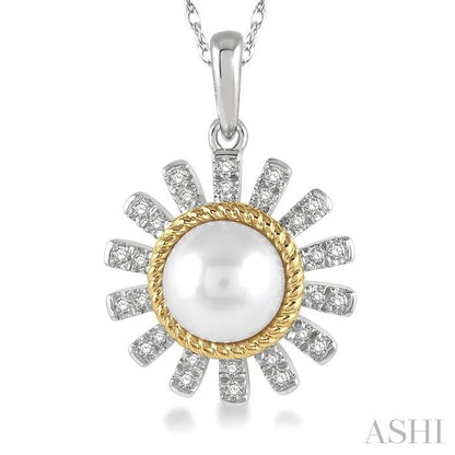 Sunflower Pearl & Diamond Fashion Pendant
