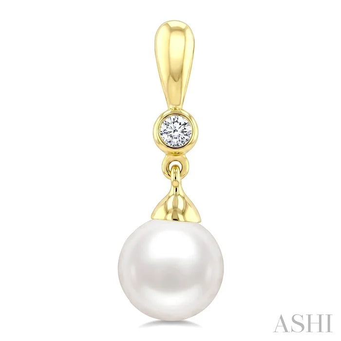Pearl & Diamond Drop Earrings