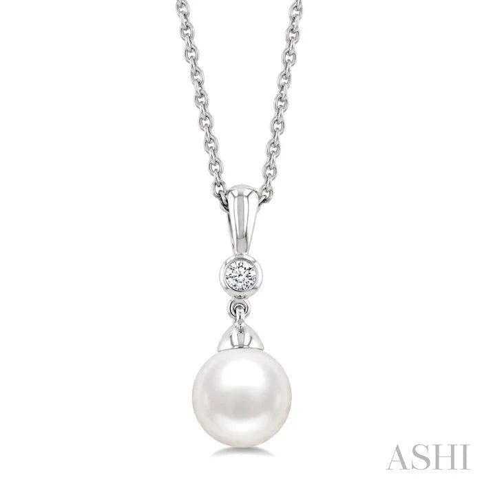 Pearl & Diamond Drop Pendant