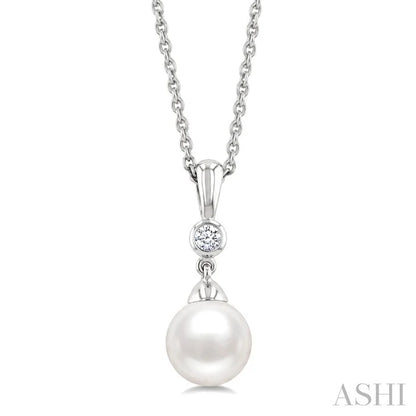 Pearl & Diamond Drop Pendant