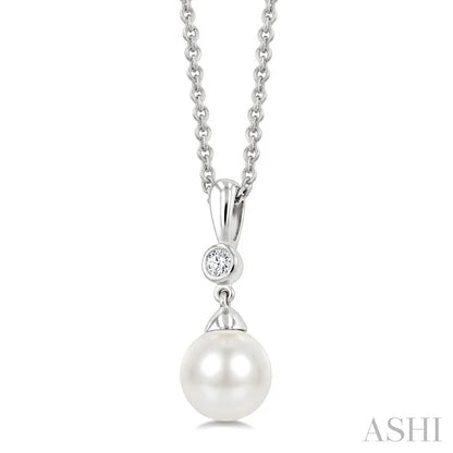 Pearl & Diamond Drop Pendant