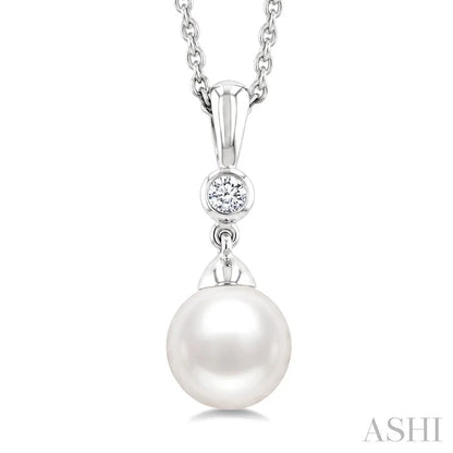 Pearl & Diamond Drop Pendant