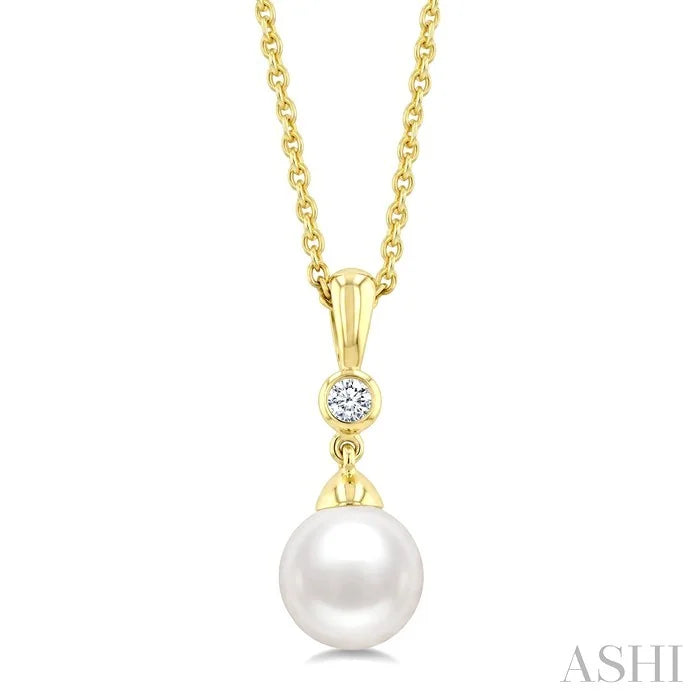 Pearl & Diamond Drop Pendant