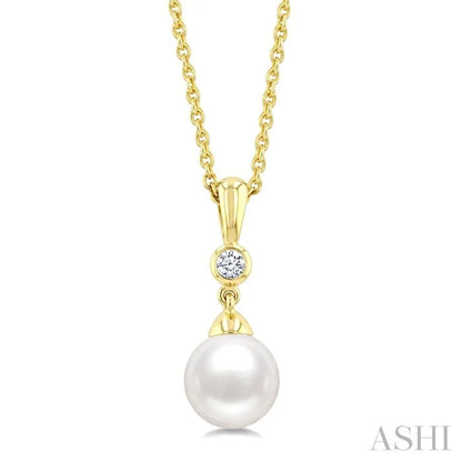 Pearl & Diamond Drop Pendant
