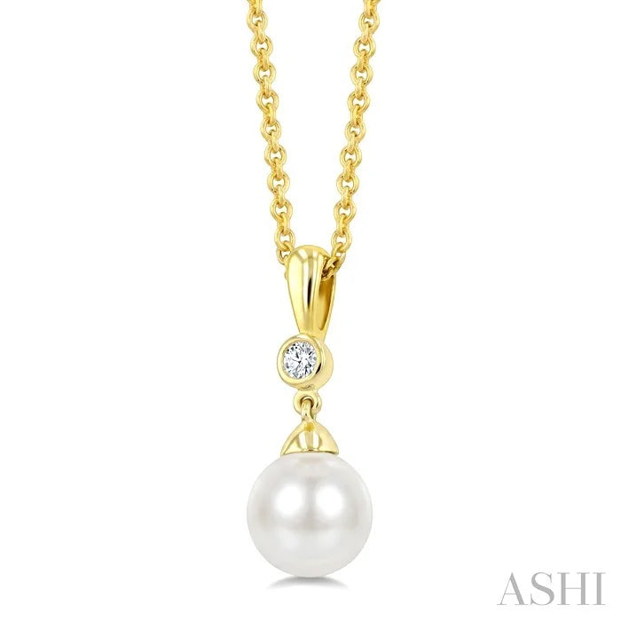 Pearl & Diamond Drop Pendant