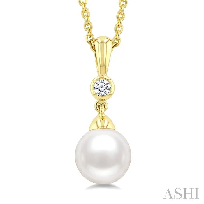 Pearl & Diamond Drop Pendant