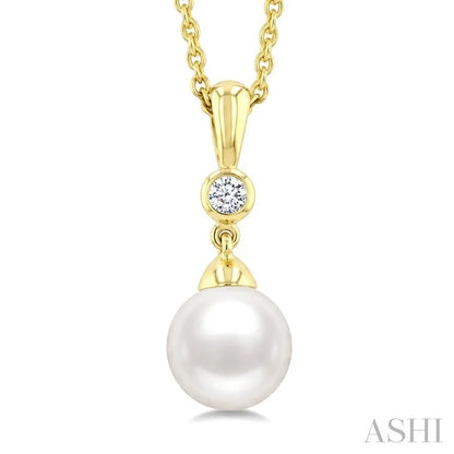 Pearl & Diamond Drop Pendant