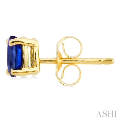 Oval Shape Gemstone Stud Earrings