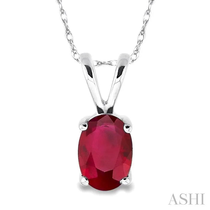 Oval Shape Gemstone Solitaire Pendant