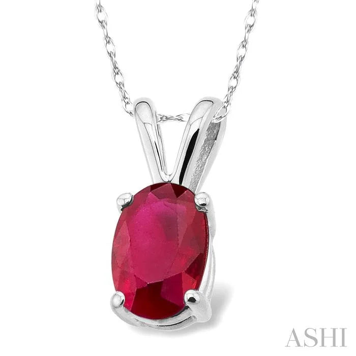 Oval Shape Gemstone Solitaire Pendant
