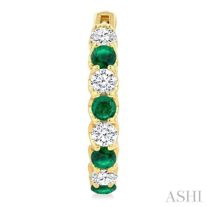 Inside-Out Alternate Gemstone & Diamond Hoop Earrings