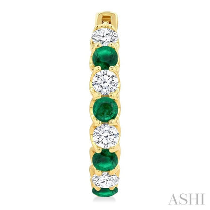 Inside-Out Alternate Gemstone & Diamond Hoop Earrings