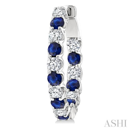 Inside-Out Alternate Gemstone & Diamond Hoop Earrings