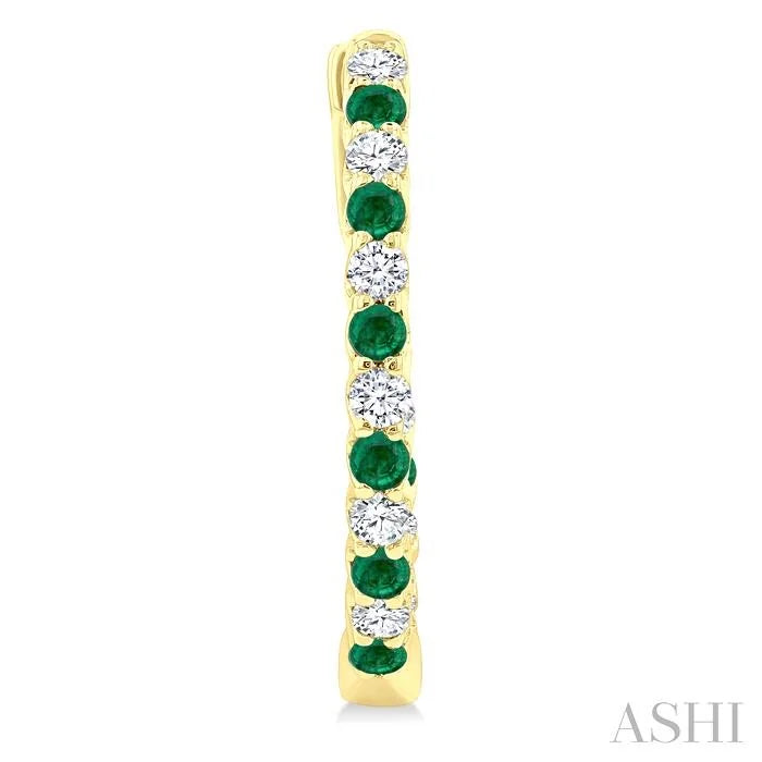 Inside-Out Alternate Gemstone & Diamond Hoop Earrings